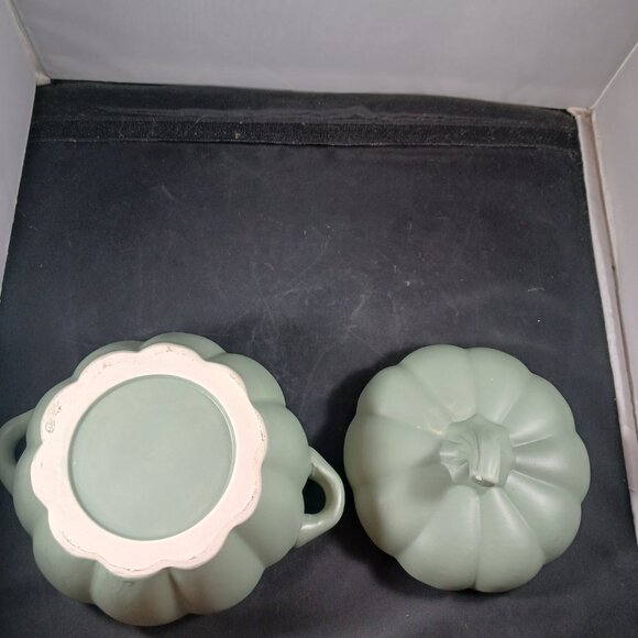 Pumpkin Green Dish With Lid - Picture 9 of 12